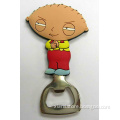 new fashion funny cartoon character shape soft pvc metal beer bottle opener